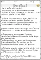 Vorschau - Arbeitsblätter - Wann war das Mittelalter?, Lesen und Verstehen Arbeitsblätter mit Lesetext, Fragen - Seite 2