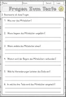 Vorschau - Arbeitsblätter - Wann war das Mittelalter?, Lesen und Verstehen Arbeitsblätter mit Lesetext, Fragen - Seite 3
