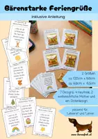 Vorschau - Anderer Materialtyp - Feriengruß-Kärtchen für Gummibärchen (Abschied Geschenk) - Deckblatt