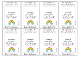 Vorschau - Anderer Materialtyp - Feriengruß-Kärtchen für Gummibärchen (Abschied Geschenk) - Seite 2