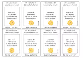 Vorschau - Anderer Materialtyp - Feriengruß-Kärtchen für Gummibärchen (Abschied Geschenk) - Seite 3