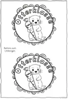 Vorschau - Mal- und Bastelvorlagen - Buttons Otter – Klassentier Otterklasse | 4 Vorlagen zum Ausmalen & Basteln - Seite 3