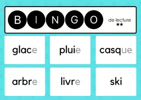 Aperçu - Jeux - Bingo de lecture (niveau 2) - Page 1