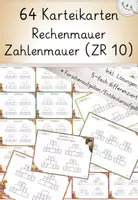 Vorschau - Stationenlernen - Rechenmauern/Zahlenmauern bis 10 – 64 differenzierte Karteikarten mit Forscher- & Knobelkarten - Deckblatt