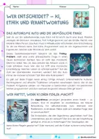 Vorschau - Arbeitsblätter - KI - Künstliche Intelligenz - Wer entscheidet? KI, Ethik und Verantwortung - Seite 1