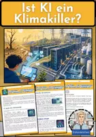 Vorschau - Arbeitsblätter - KI und Klima – Hat Digitalisierung einen ökologischen Fußabdruck? - Deckblatt
