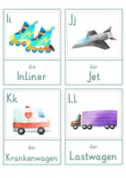 Vorschau - Spiele - ABC der Fahrzeuge – Wort- und Bildkarten | mit Artikel, Silbenschrift & Lösungskarte | Alphabet Wortschatz | Freiarbeit | Kita bis Klasse 2 | DaZ - Seite 3