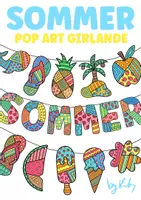 Vorschau - Mal- und Bastelvorlagen - Kooperative Sommer Pop Art Girlande - zum Gestalten & Ausmalen & Basteln - Deckblatt