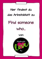 Vorschau - Arbeitsblätter - find someone who - Deckblatt