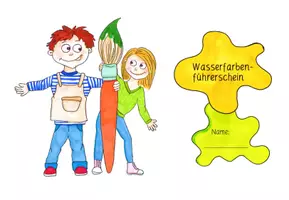 Vorschau - Mal- und Bastelvorlagen - Wasserfarbenführerschein - Seite 1