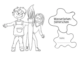 Vorschau - Mal- und Bastelvorlagen - Wasserfarbenführerschein - Seite 2