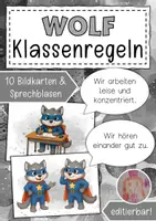 Vorschau - Anderer Materialtyp - Klassenregeln Wolfklasse Klassentier Wolf - Deckblatt