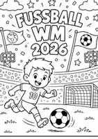 Vorschau - Mal- und Bastelvorlagen - Ausmalbilder Fußball WM - Deckblatt