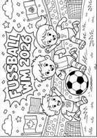 Vorschau - Mal- und Bastelvorlagen - Ausmalbilder Fußball WM - Seite 3