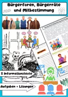 Vorschau - Arbeitsblätter - Bürgerforen, Bürgerräte und Mitbestimmung: Demokratie Bürgerbeteiligung - Deckblatt