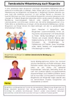 Vorschau - Arbeitsblätter - Bürgerforen, Bürgerräte und Mitbestimmung: Demokratie Bürgerbeteiligung - Seite 1