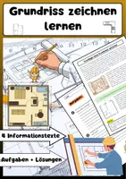 Vorschau - Arbeitsblätter - Grundriss zeichnen lernen: Architektur Gebäude Planung - Deckblatt