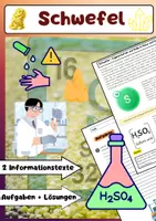 Vorschau - Arbeitsblätter - Schwefel: Eigenschaften, Schwefelkreislauf, Schwefeldioxid - Deckblatt