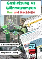 Vorschau - Arbeitsblätter - Gasheizung vs Wärmepumpe: Pro- Contra Material - Deckblatt