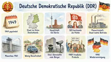 Vorschau - Arbeitsblätter - Arbeitsblatt "Deutsche Demokratische Republik" + Onlineübung & MP3 + Infografik - Seite 2