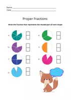 Vista previa - Hojas de trabajo - Proper fractions (exercises). - Portada