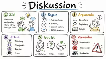 Vorschau - Arbeitsblätter - Arbeitsblätter zum Thema "Diskussion" + Lösung & MP3 + Mindmap + Infografik - Seite 1