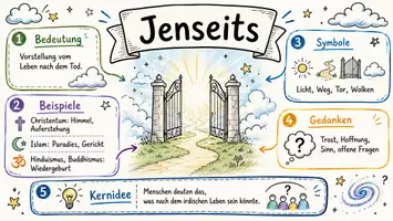 Vorschau - Arbeitsblätter - AB mit Fragen zum Thema "Jenseits" + Lösungsblatt + Infografik - Seite 1