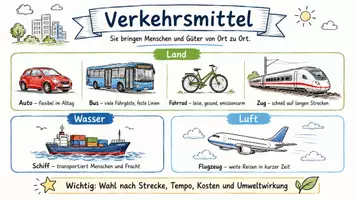 Vorschau - Arbeitsblätter - Arbeitsblätter zum Thema "Verkehrsmittel" + Lösung & MP3 + Mindmap + Infografik - Seite 1