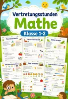Vorschau - Unterrichtsreihen - Vertretungsstunden Mathe Klasse 1-2 - 10 Arbeitsblätter - Deckblatt