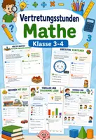 Vorschau - Unterrichtsreihen - Vertretungsstunden Mathe Klasse 3-4 - 10 Arbeitsblätter - Deckblatt