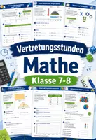 Vorschau - Unterrichtsreihen - Vertretungsstunden Mathe Klasse 7-8 - 10 Arbeitsblätter - Deckblatt
