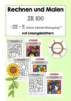 Vorschau - Arbeitsblätter - ZR 100 ZE - E ohne Zehnerübergang (Rechnen und Malen) - Deckblatt