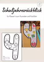 Vorschau - Mal- und Bastelvorlagen - Schuljahresende Rückblick - Klasse 4 - Deckblatt
