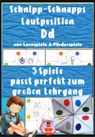Vorschau - Stationenlernen - 5 Himmel und Hölle Spiele zu Lautposition D - Buchstabe der Woche - Deckblatt