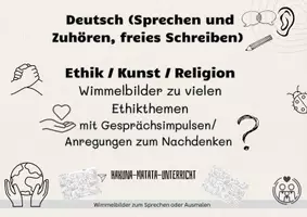 Vorschau - Mal- und Bastelvorlagen - Wimmelbilder ideal für Ethik, Kunst und Deutsch (Sprechen und Zuhören, Freies Schreiben) - Deckblatt