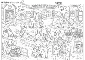 Vorschau - Mal- und Bastelvorlagen - Wimmelbilder ideal für Ethik, Kunst und Deutsch (Sprechen und Zuhören, Freies Schreiben) - Seite 2