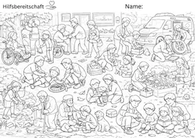 Vorschau - Mal- und Bastelvorlagen - Wimmelbilder ideal für Ethik, Kunst und Deutsch (Sprechen und Zuhören, Freies Schreiben) - Seite 3