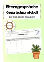 Vorschau - Lehrpläne/Lehrermaterial - Elterngespräche - Gesprächsprotokoll - Deckblatt