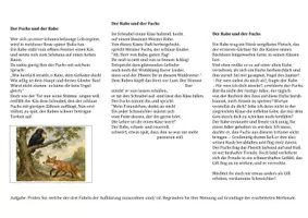 Vorschau - Arbeitsblätter - Der Fuchs und der Rabe Drei Fabel als Vergleichstexte - Seite 1