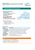 Vorschau - Arbeitsblätter - Dreiecksprismen & Zylinder – Übungsblatt mit Lösungen 4 - Seite 1