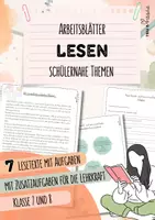 Vorschau - Arbeitsblätter - Lesen in der Mittelschule | 7 Lesetexte mit Aufgaben | schülernahe Themen | 7./8. Klasse - Deckblatt