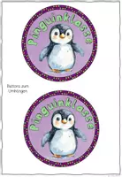 Vorschau - Mal- und Bastelvorlagen - Buttons Pinguin – Klassentier Pinguinklasse | 4 Vorlagen zum Ausmalen & Basteln - Seite 1