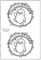 Vorschau - Mal- und Bastelvorlagen - Buttons Pinguin – Klassentier Pinguinklasse | 4 Vorlagen zum Ausmalen & Basteln - Seite 3