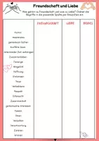 Vorschau - Arbeitsblätter - Freundschaft und Liebe, Unterschied und Gemeinsamkeiten - Deckblatt