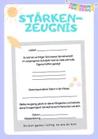 Vorschau - Anderer Materialtyp - Stärkenzeugnis, Stärken-Zeugnis - Deckblatt