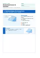 Vorschau - Arbeitsblätter - Dreiecksprismen & Zylinder – 20 Übungsaufgaben mit Lösungswegen - Seite 1