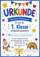 Vorschau - Poster - Urkunde 1. Klasse Schulschluss - Deckblatt