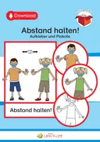 Vorschau - Arbeitsblätter - Coronavirus: Abstand halten! Aufkleber und Plakate - Deckblatt