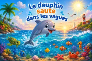 Aperçu - Cartes / Images - Kamishibai- Le dauphin saute dans les vagues - Page de couverture