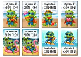 Vorschau - Anderer Materialtyp - Feriengrüße Drache Drachenklasse Lesezeichen Sommer - Seite 1